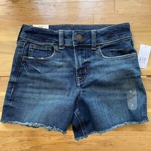 Gap Kids Midi High Rise Shorts Dark Wash Size 8, NWT